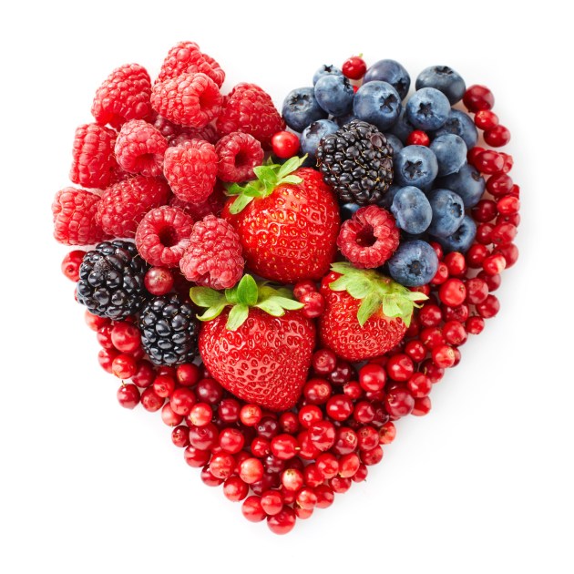 heart shape of fresh berries